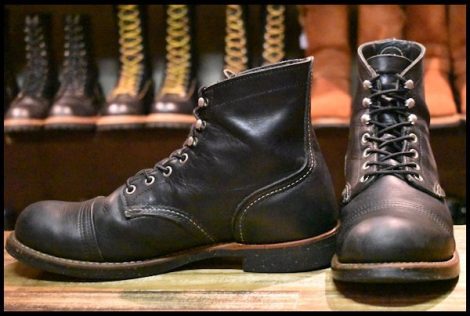 【8.5D 良品 13年】レッドウィング 8114 アイアンレンジ 黒 ブラック ハーネス キャップトゥ レースアップ ブーツ redwing  HOPESMORE