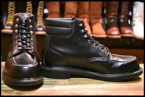 【10E 箱付 美品 17年】レッドウィング 8133 スーパーソール 黒 ブラッククローム モックトゥ 編み上げ ブーツ redwing HOPESMORE