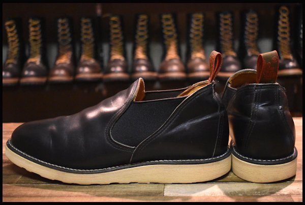 【9E 良品 90’S】レッドウィング 8142 ロメオ サイドゴア 黒 ブラッククローム ローカット 短靴 ブーツ redwing HOPESMORE