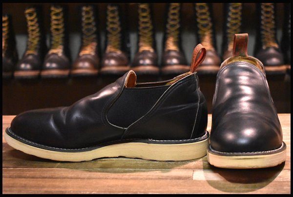 【9E 良品 90’S】レッドウィング 8142 ロメオ サイドゴア 黒 ブラッククローム ローカット 短靴 ブーツ redwing HOPESMORE