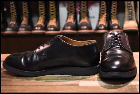 【9.5D 良品 14年】レッドウィング 101 ポストマン シューズ 黒 ブラック シャパラル 編み上げ ブーツ redwing HOPESMORE