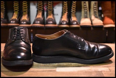 【9.5D 良品 14年】レッドウィング 101 ポストマン シューズ 黒 ブラック シャパラル 編み上げ ブーツ redwing HOPESMORE
