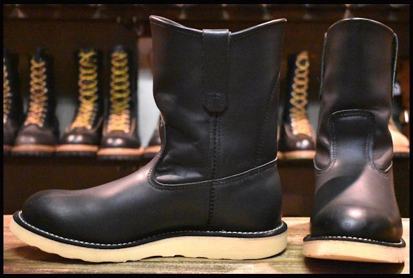 【8E 良品 08年】レッドウィング 8169 ペコス 黒 ブラッククローム プルオン クッションソール ブーツ redwing pecos  HOPESMORE