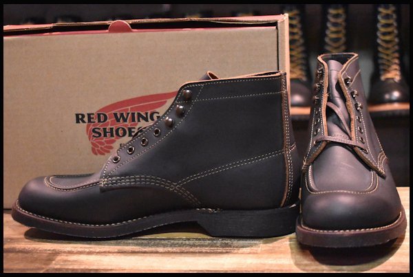 【9D 箱付 未使用 19年】レッドウィング 8075 1930s スポーツ ブーツ 黒 ブラック プレーリー redwing フラットボックス  HOPESMORE