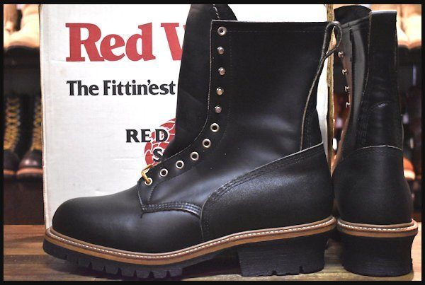 【13EE DEAD PT91刺繍EH カスタム】レッドウィング 2218 ロガー 黒 ブラッククローム スチールトゥ レースアップ ブーツ  redwing HOPESMORE