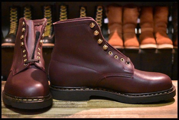 【45 箱付 未使用】Paraboot パラブーツ IMBATTABLE/CHASSE インバータブル 745802 LISSE ACAJOU  アカジュー レースアッ ブーツ HOPESMORE