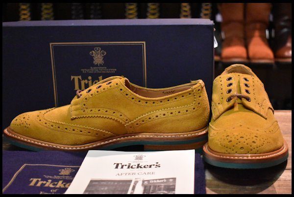 UK9 箱付 未使用】Tricker's トリッカーズ M7292 Curry Suede Brogue