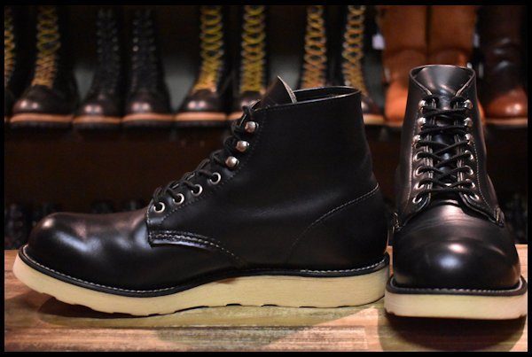 【8D 良品 犬タグ】レッドウィング 8165 アイリッシュセッター 黒 ブラッククローム プレーントゥ ブーツ redwing HOPESMORE