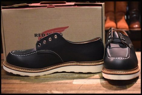 【12D 箱付 未使用 18年】レッドウィング 8106 オックスフォード 黒 ブラッククローム モックトゥ ローカット ブーツ redwing  HOPESMORE