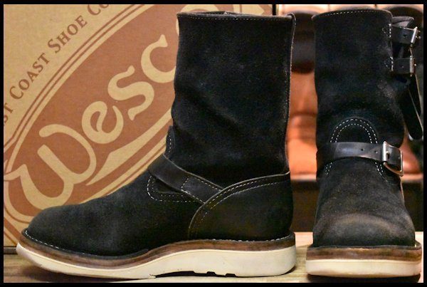 【8E 箱付 良品 12年】WESCO ウエスコ カスタムボス ブラックラフアウト×ブラック 黒 エンジニア 9インチハイト ブーツ BOSS  HOPESMORE