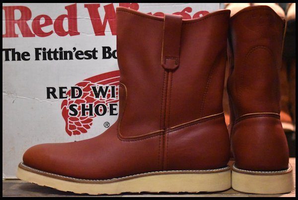 【11B 箱付 DEAD 緑犬タグ 95年】レッドウィング 866 ペコス オロラセット 赤茶 クッションソール ブーツ redwing pecos  HOPESMORE