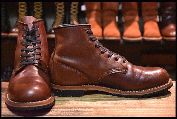 【8.5D 良品 11年】レッドウィング 9016 ベックマン シガー フェザーストーン 茶 プレーントゥ 編み上げ ブーツ redwing  HOPESMORE