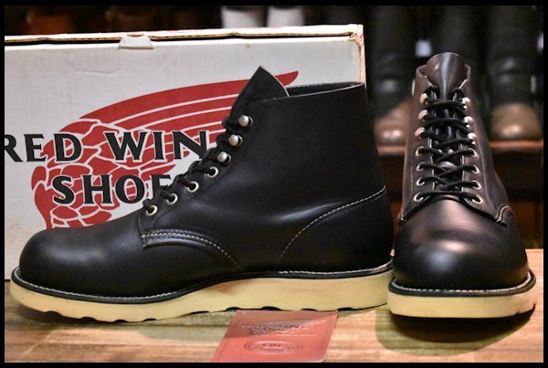 【8EE 箱付 美品 犬タグ】レッドウィング 8165 アイリッシュセッター 黒 ブラッククローム プレーントゥ ブーツ redwing  HOPESMORE