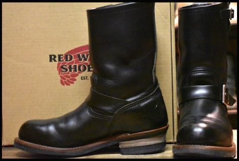 【7.5D 箱付 良品 14年】レッドウィング 2268 エンジニア 黒 ブラッククローム スチールトゥ ブーツ redwing HOPESMORE