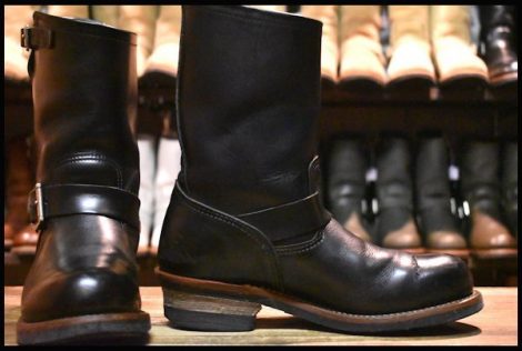 【7.5D 箱付 良品 14年】レッドウィング 2268 エンジニア 黒 ブラッククローム スチールトゥ ブーツ redwing HOPESMORE