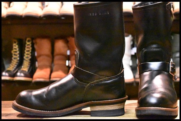 【10.5D 良品】レッドウィング 2966 エンジニア ブラック クローンダイク 黒 茶芯 スチール無し ブーツ redwing HOPESMORE