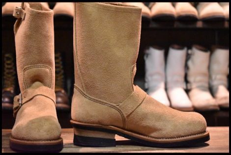 【6.5D 未使用 19年】レッドウィング 9269 スエード エンジニア ブーツ タン ブルハイド ラフアウト redwing HOPESMORE