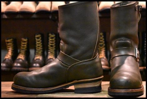 【8.5D 良品 PT99プリント 03年】レッドウィング 8273 エンジニア 緑 カンガタン グリーン スチールトゥ ブーツ redwing HOPESMORE