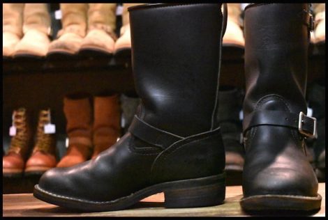 【8.5D 良品 05年】WESCO ウエスコ×ラングリッツレザー カスタムボス ブラック 黒 ビブラム430シングル ブーツ BOSS HOPESMORE