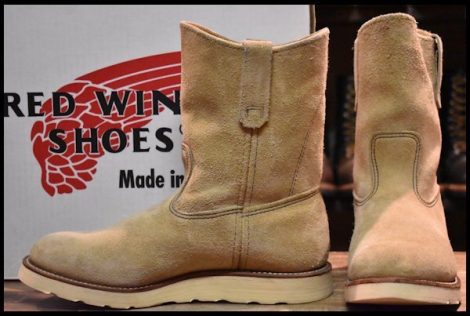 【8E 箱付 美品 羽タグ 98年】レッドウィング 8168 スエード ペコス タン ラフアウト ベージュ ブーツ redwing pecos HOPESMORE