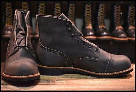 【10.5D 箱付 未使用 22年】レッドウィング 8086 アイアンレンジャー チャコール ラフ＆タフ キャップトゥ ブーツ redwing HOPESMORE