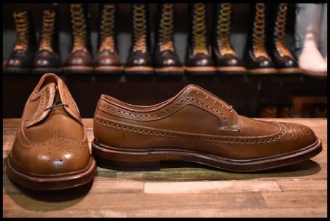 【11D 箱付 未使用】ALDEN オールデン 97891 ロングウイングチップ ウイスキー コードバン 茶 短靴 レースアップ ブーツ HOPESMORE