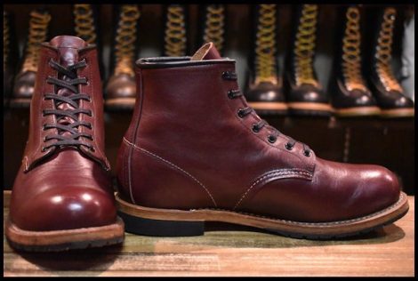 【9D 箱付 美品 17年】レッドウィング 9011 ベックマン ブラックチェリー フェザーストーン プレーントゥ ブーツ redwing HOPESMORE
