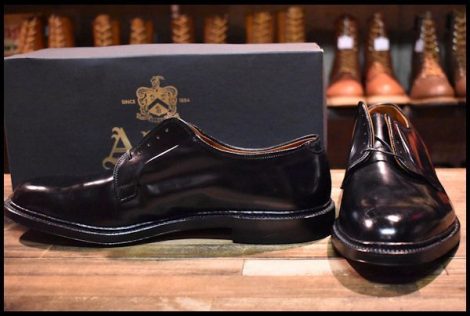【11.5E 箱付 未使用】ALDEN オールデン 9901 オックスフォード プレーントゥ 黒 ブラック コードバン 短靴 シューズ ブーツ HOPESMORE