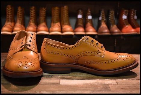【UK12 箱付 未使用】Tricker’s トリッカーズ 5633/38 BOURTON エイコンアンティーク ウイングチップ 茶 短靴 シューズ ブーツ HOPESMORE