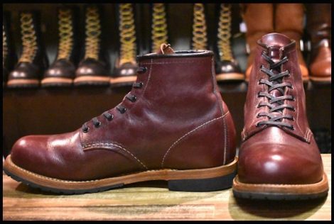 【9.5D 良品 18年】レッドウィング 9411 ベックマン ブラックチェリー フェザーストーン プレーン 編み上げ ブーツ redwing HOPESMORE