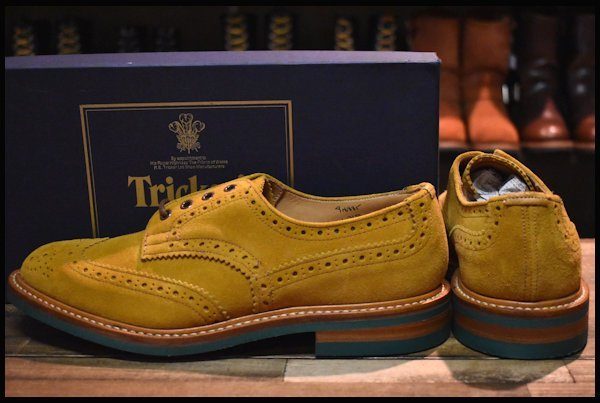 UK9 箱付 未使用】Tricker's トリッカーズ M7292 Curry Suede Brogue