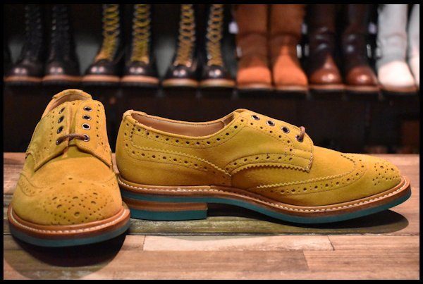 UK9 箱付 未使用】Tricker's トリッカーズ M7292 Curry Suede Brogue