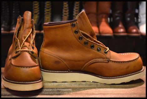 【9EE 箱付 DEAD サイド羽タグ 99年】レッドウィング 875 アイリッシュセッター 茶 オロイジナル モックトゥ ブーツ redwing HOPESMORE
