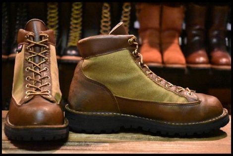 【8.5EE 中古 白タグ】Danner ダナーライト 30420X 茶 ブラウン カーキ ゴアテックス GORE-TEX 編み上げ ハイキング ブーツ HOPESMORE