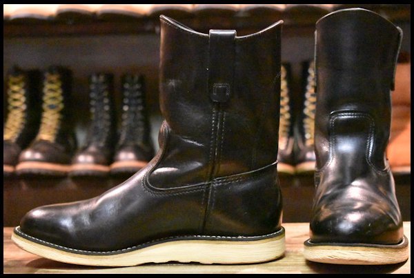 【7.5E 良品 羽タグ 00年】レッドウィング 8169 ペコス 黒 ブラッククローム クッションソール ブーツ redwing pecos  HOPESMORE