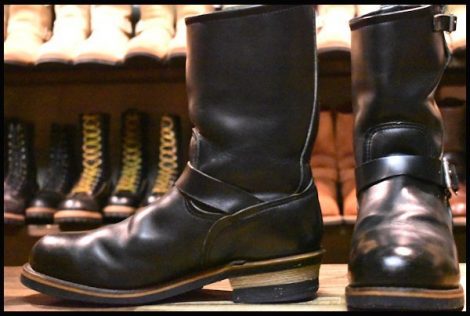 【10D 良品 PT91プリント】レッドウィング 2268 エンジニア 黒 ブラッククローム スチールトゥ ブーツ redwing HOPESMORE