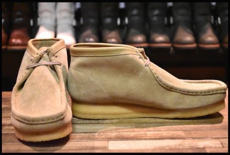 【10M 未使用】Clarks クラークス Wallabee Boots ワラビーブーツ 35405 サンド スエード モック ミドルカット 編み上げ ブーツ HOPESMORE
