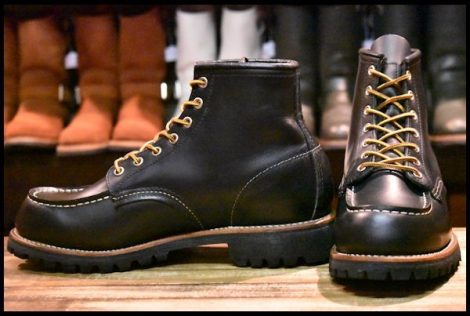 【8.5E 美品 07年】レッドウィング 8176 ビブラム アイリッシュセッター 黒 ブラッククローム モック 編み上げ ブーツ redwing HOPESMORE