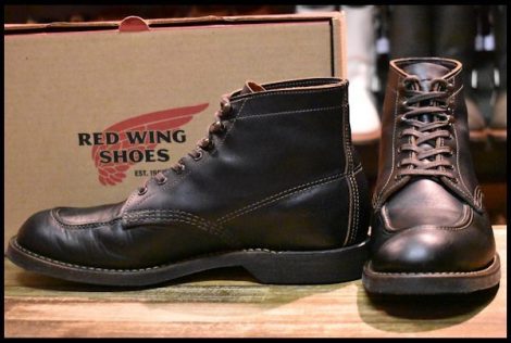 【9D 箱付 良品 19年】レッドウィング 8075 1930s スポーツ ブラック 黒 プレーリー フラットボックス 編み上げ ブーツ redwing HOPESMORE