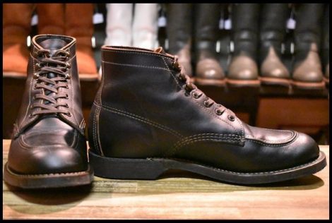【9D 箱付 良品 19年】レッドウィング 8075 1930s スポーツ ブラック 黒 プレーリー フラットボックス 編み上げ ブーツ redwing HOPESMORE