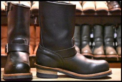 【8D 良品 19年】レッドウィング 2268 エンジニア 黒 ブラッククローム スチールトゥ ブーツ redwing HOPESMORE