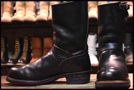 【10D 良品 PT91プリント 95年】レッドウィング 2268 エンジニア 黒 ブラッククローム スチールトゥ ブーツ redwing HOPESMORE