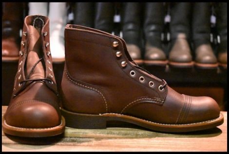 【7.5D 箱付 未使用 22年】レッドウィング 8111 アイアンレンジャー アンバー ハーネス キャップトゥ ブラウン ブーツ redwing HOPESMORE