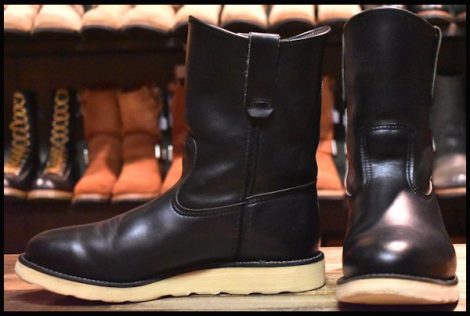 【7.5E 良品 羽タグ 98年】レッドウィング 8169 ペコス 黒 ブラッククローム プルオン クッションソール ブーツ redwing pecos HOPESMORE