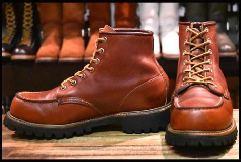 【8.5E 良品 犬タグ 98年】レッドウィング 8175 アイリッシュセッター 赤茶 オロラセット モック 編み上げ ブーツ 875 redwing HOPESMORE