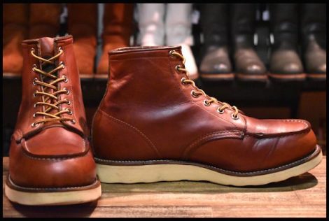 【9EE 良品 半円犬タグ 96年】レッドウィング 875 アイリッシュセッター 赤茶 オロラセット モックトゥ 編み上げ ブーツ redwing HOPESMORE