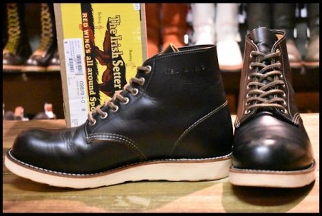 【8D 箱付 美品 19年】レッドウィング 9870 アイリッシュセッター ブラック クローンダイク プレーントゥ ブーツ redwing HOPESMORE