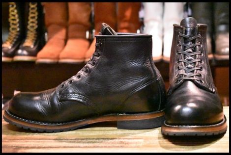 【8D 良品 07年】レッドウィング 9014 ベックマン 黒 ブラック フェザーストーン プレーントゥ 編み上げ ブーツ redwing HOPESMORE