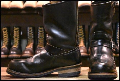 【8D 良品 PT91刺繍 98年】レッドウィング 2268 エンジニア ブーツ 黒 ブラック クローム スチールトゥ redwing HOPESMORE