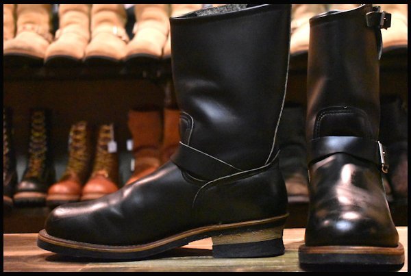 トップ 【10D 良品 HOPESMORE redwing ブーツ スチールトゥ ブラック